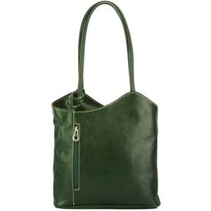 Florence Green Convertible Handbag, Vintage Leather